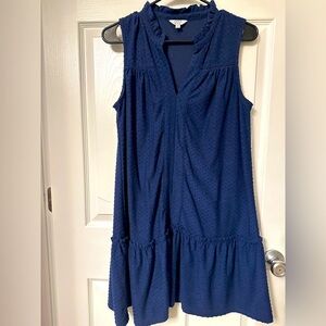 Navy blue sleeveless dress